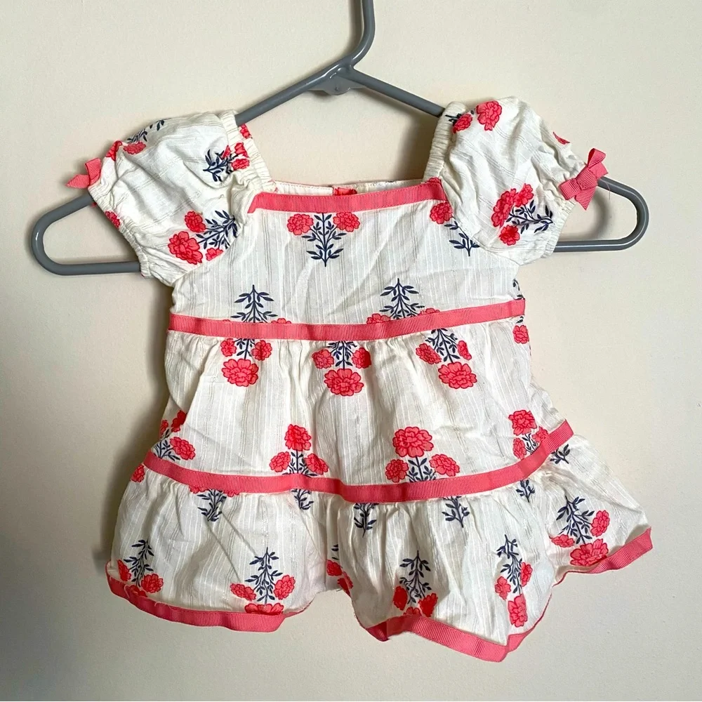 Haute hippie kids dress 12 months floral dress lined cotton - Picture 1 of 4
